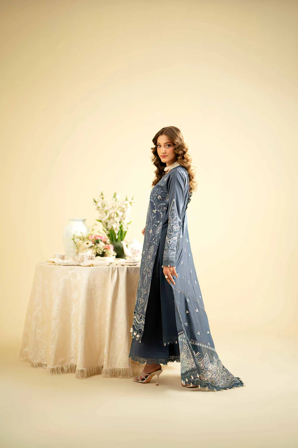 Elegant Floral Summer Lawn Dress by Nishat Linen