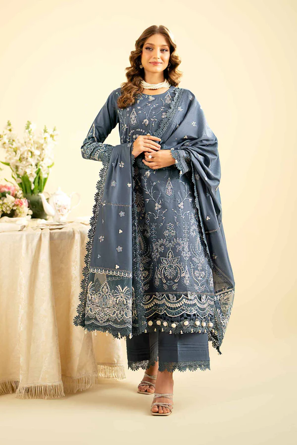 Elegant Floral Summer Lawn Dress by Nishat Linen