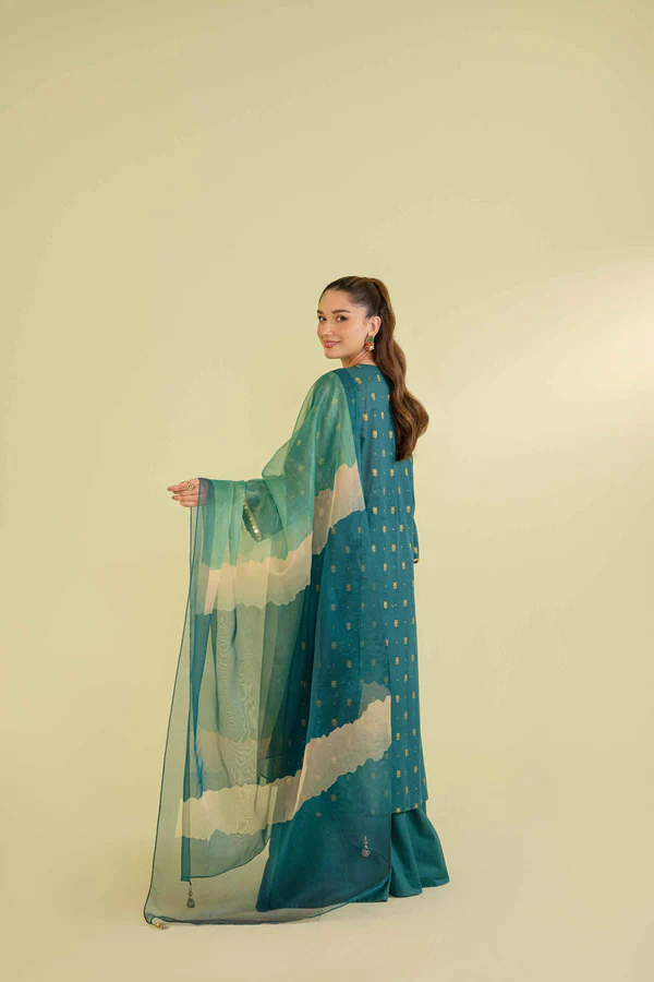 Vibrant Geometric Print Lawn Suit by Nishat Linen