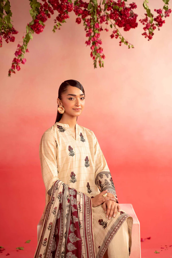 Sophisticated Pastel Lawn Dress by Nishat Linen