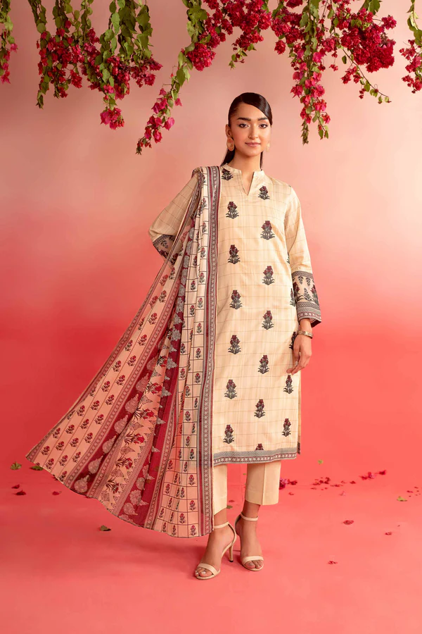 Sophisticated Pastel Lawn Dress by Nishat Linen