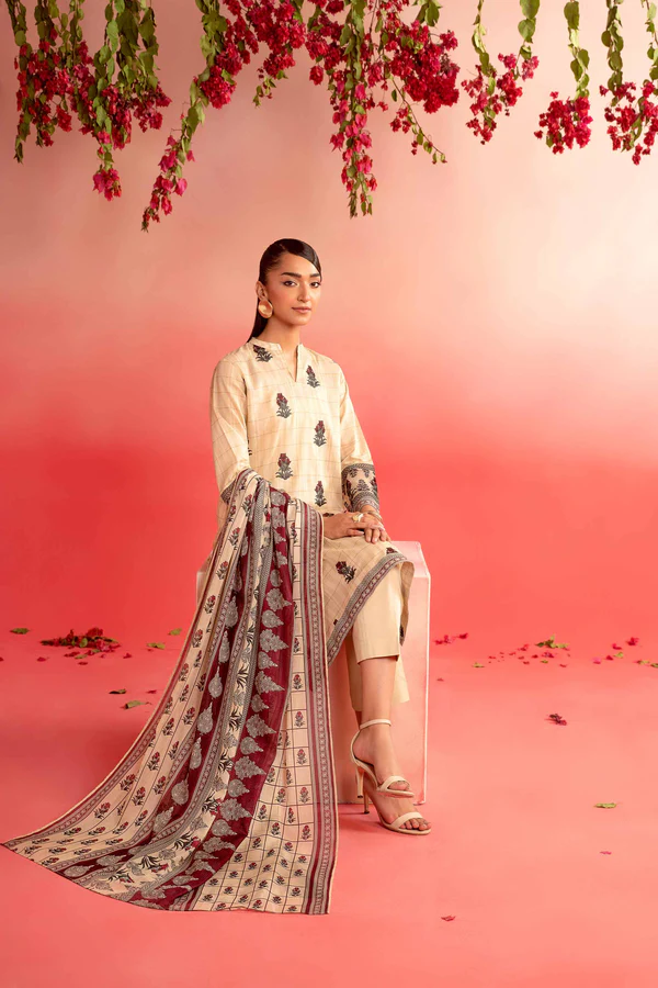 Sophisticated Pastel Lawn Dress by Nishat Linen