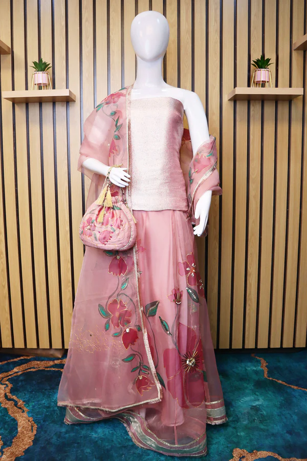 Lehnga Collection By Madiha Jahangir - Modern Grey and Pink Lehnga