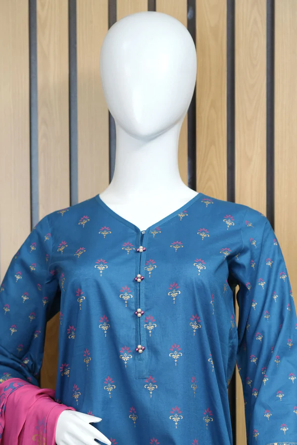 3 Piece Cambric Suit by Madiha Jahangir - Contemporary Design