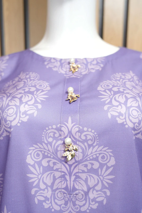 3 Piece Cambric Suit by Madiha Jahangir - Elegant Floral Design