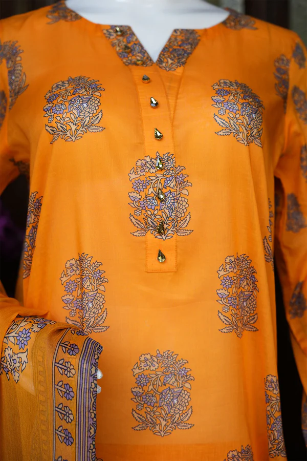 Lawn 3 Pc Suit by Madiha Jahangir - Vibrant Color Palette