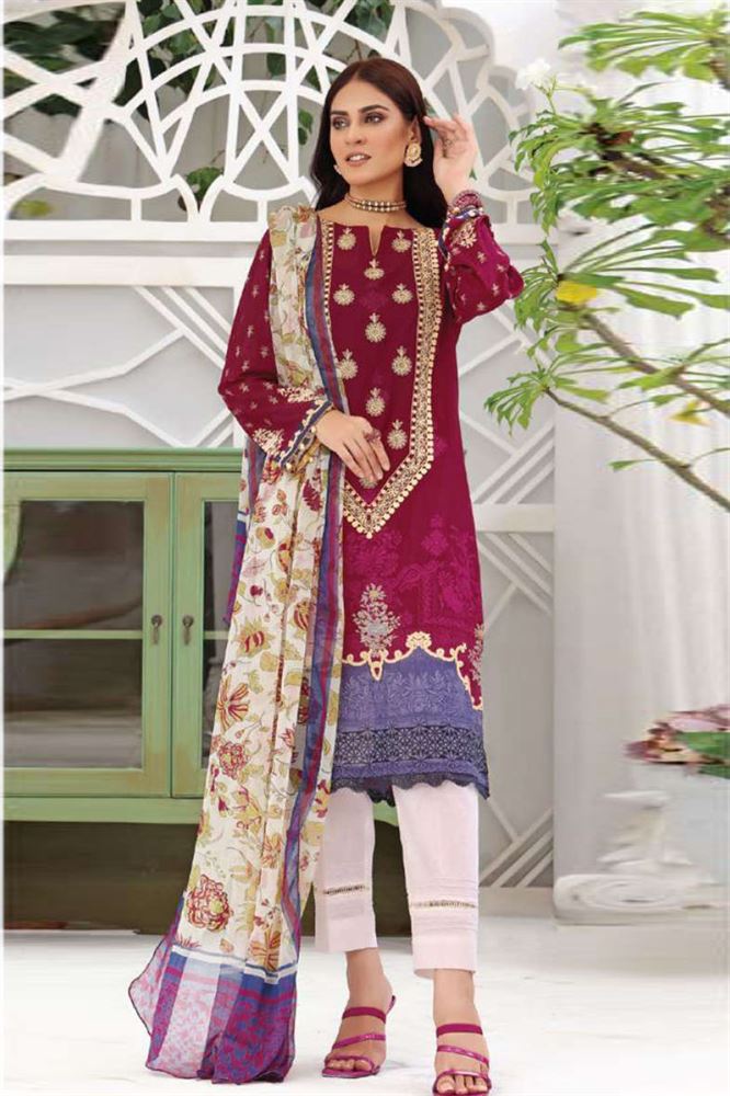 Dilara 3 Piece Unstitched Collection by Khas - Elegant Floral Embroidery
